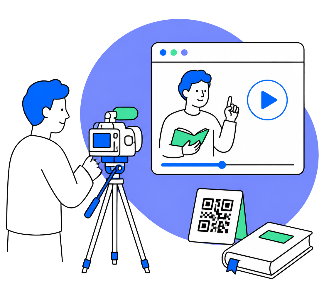Producción de cápsulas de video educativo con código QR y libro